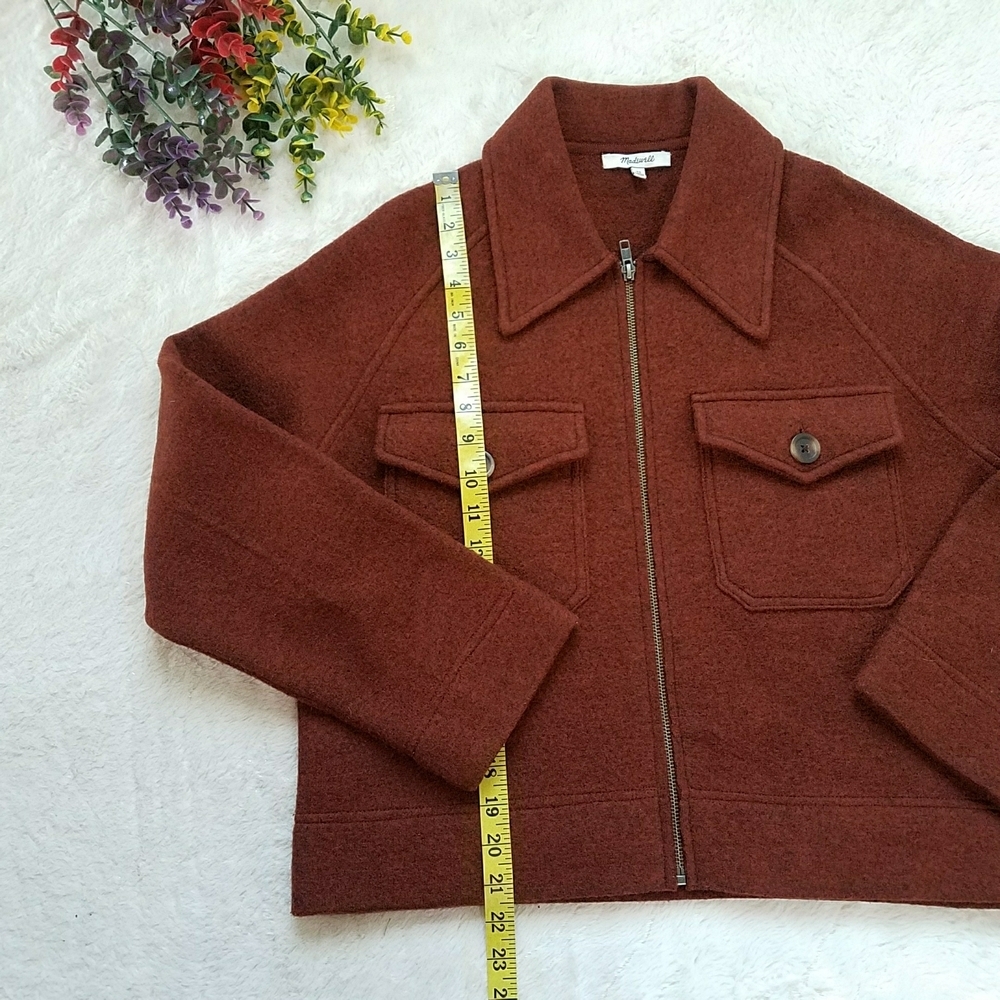 MADEWELL Johnsville Wool Sweater Jacket in Heather Brick - Picture 5 of 8